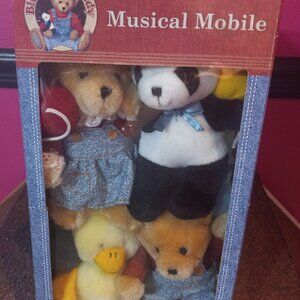 Blue Jean Teddy Bear Baby Nursery Musical Bear Duck Crib Mobile Brahms Lullaby
